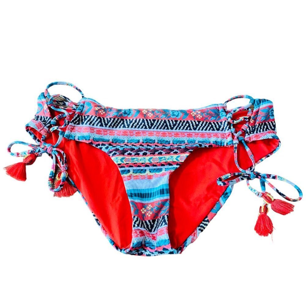 Becca Multicolor Knit Print Tassel Bikini Bottom
